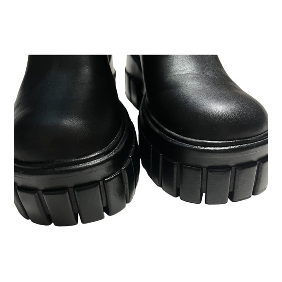 Uterque Black Tall Platform Boots Size 36 / 6 Combat Whimsigoth. - Picture 2 of 7